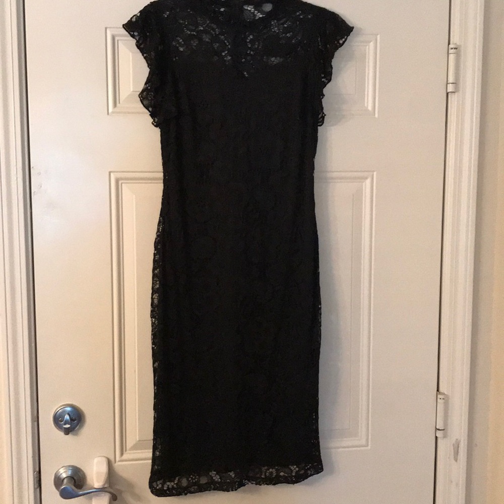 2/$12 Black lace knee length dress